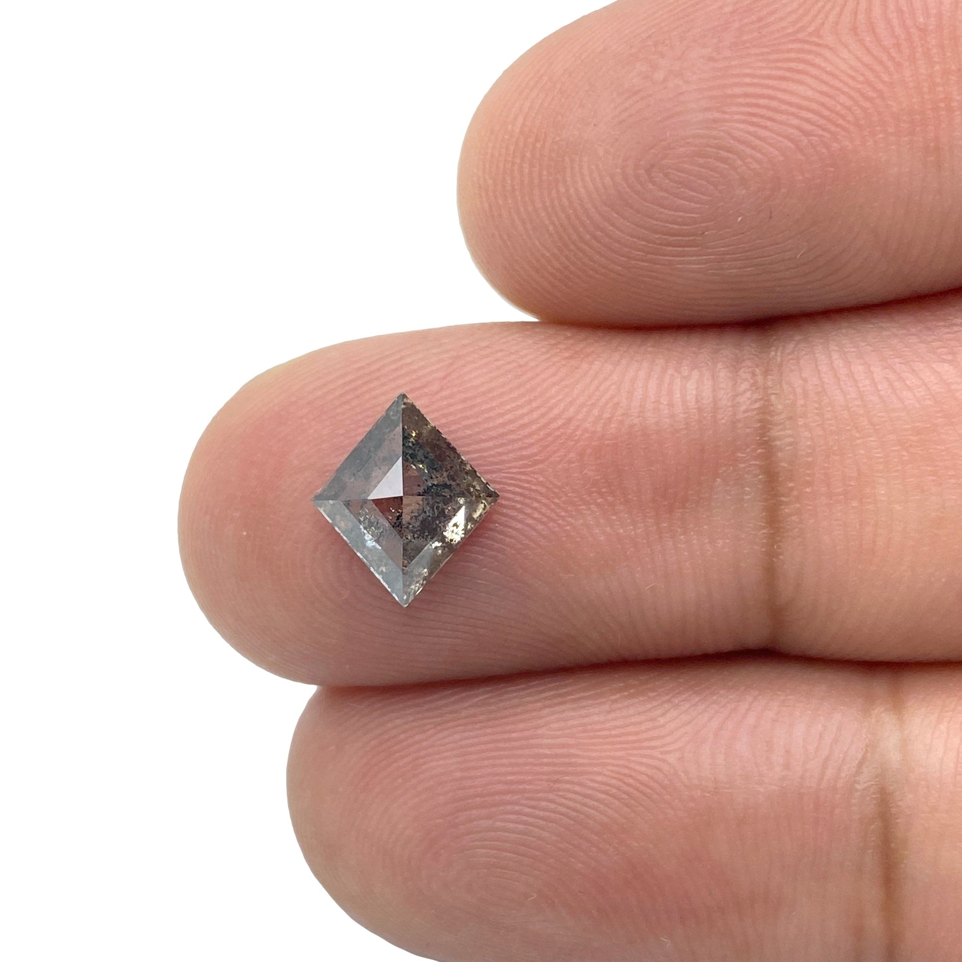 1.08ct | Salt & Pepper Rose Cut Lozenge Shape Diamond-Modern Rustic Diamond