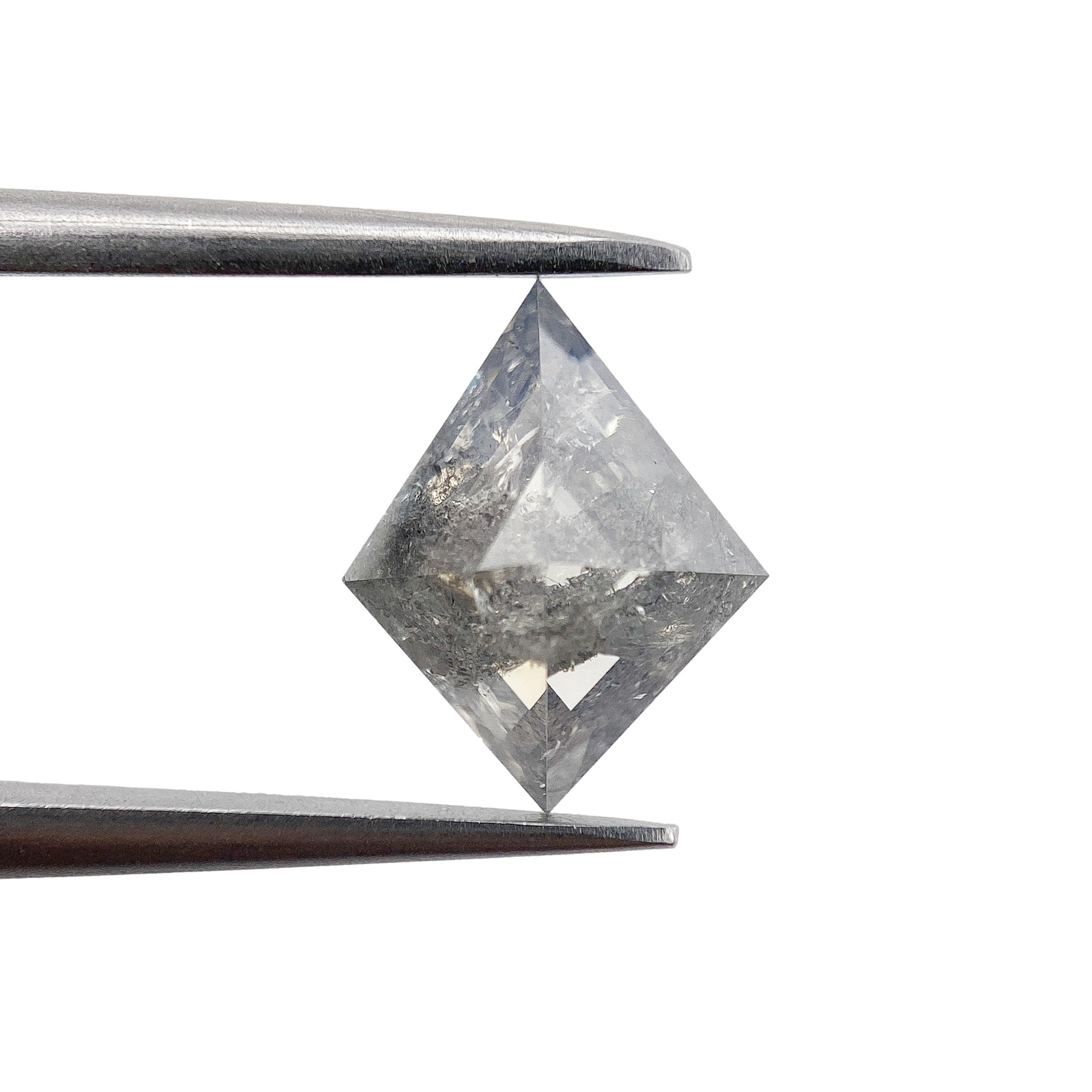 1.12ct | Salt & Pepper Rose Cut Lozenge Shape Diamond-Modern Rustic Diamond