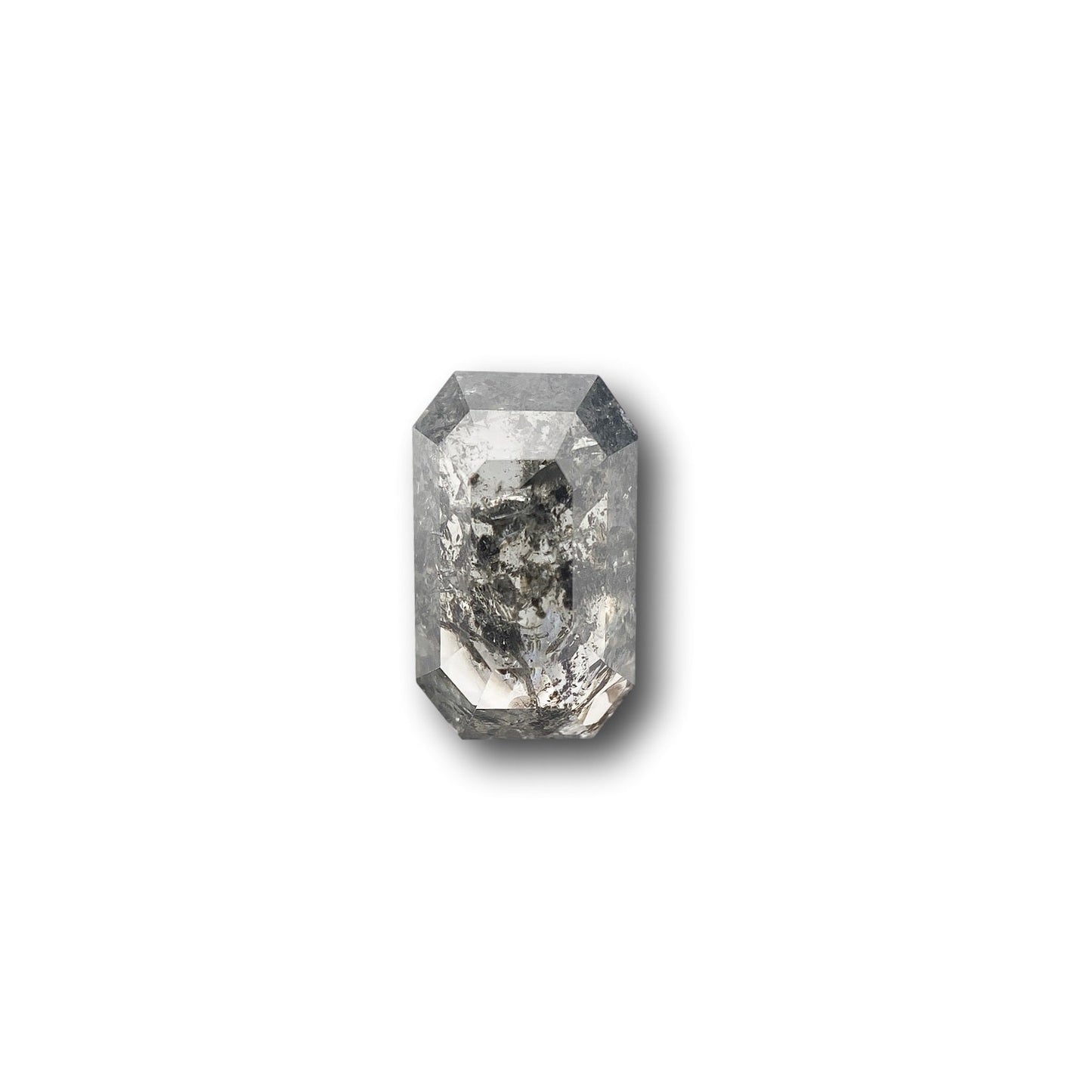 1.22ct | Salt & Pepper Rose Cut Emerald Shape Diamond-Modern Rustic Diamond