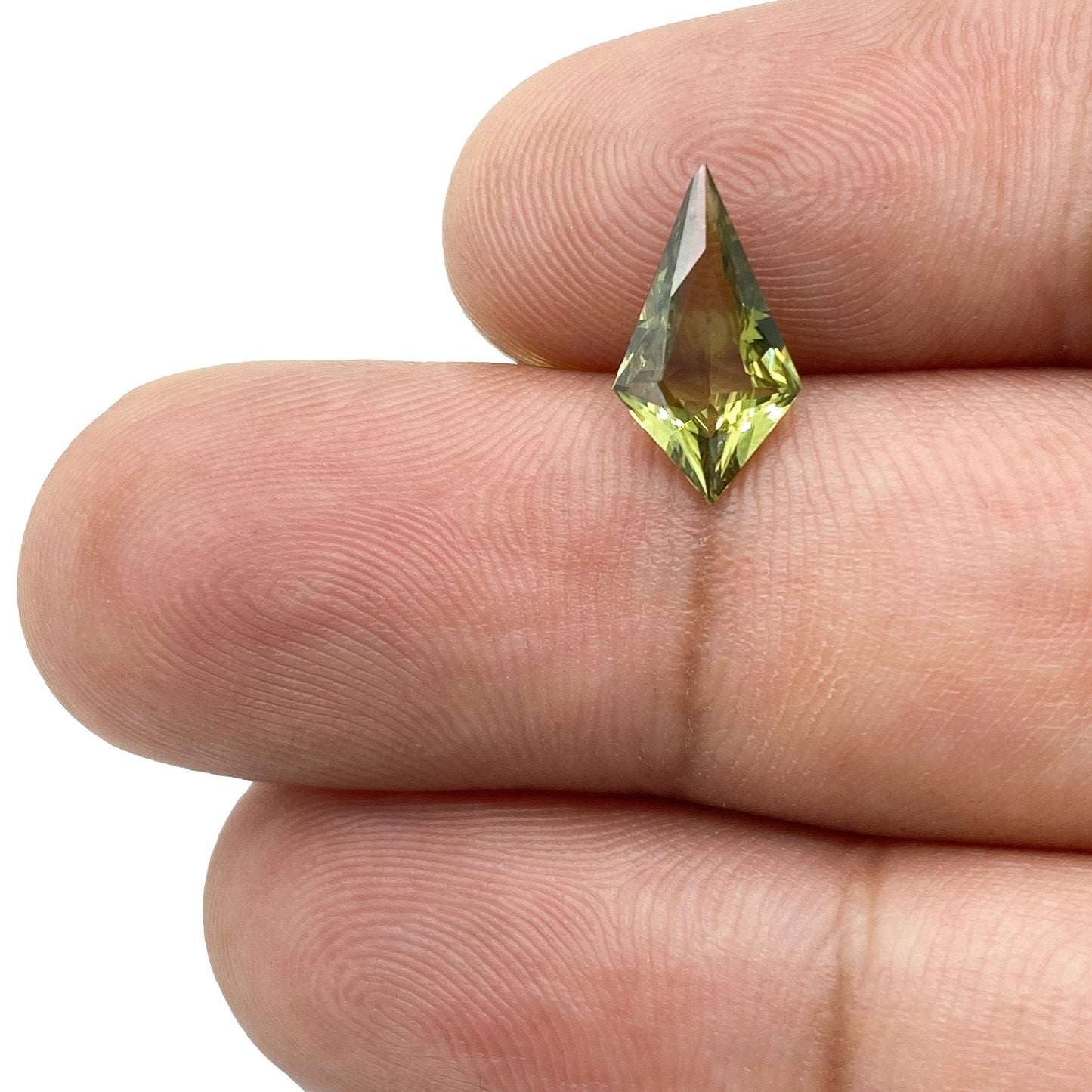 1.23ct | Brilliant Cut Kite Shape Green Sapphire-Modern Rustic Diamond