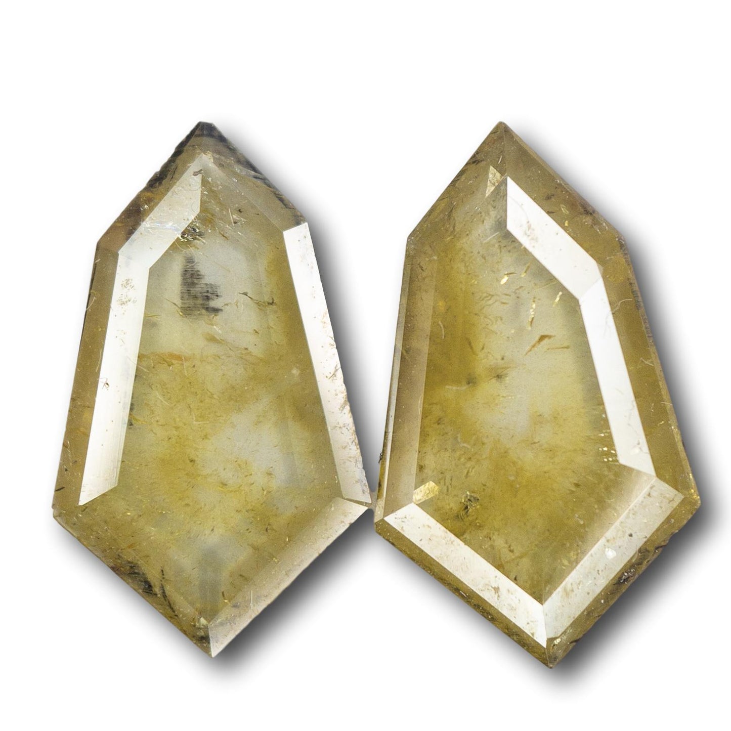 1.28cttw | Yellow Shield Matched Pair Diamonds-Modern Rustic Diamond