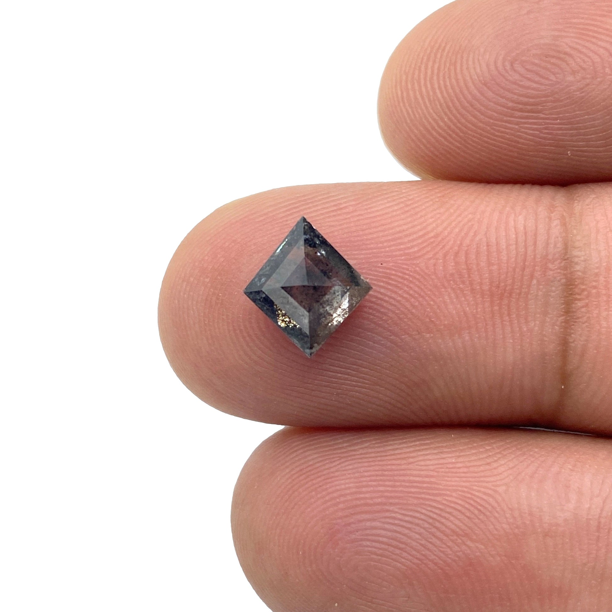 1.32ct | Salt & Pepper Rose Cut Lozenge Shape Diamond-Modern Rustic Diamond
