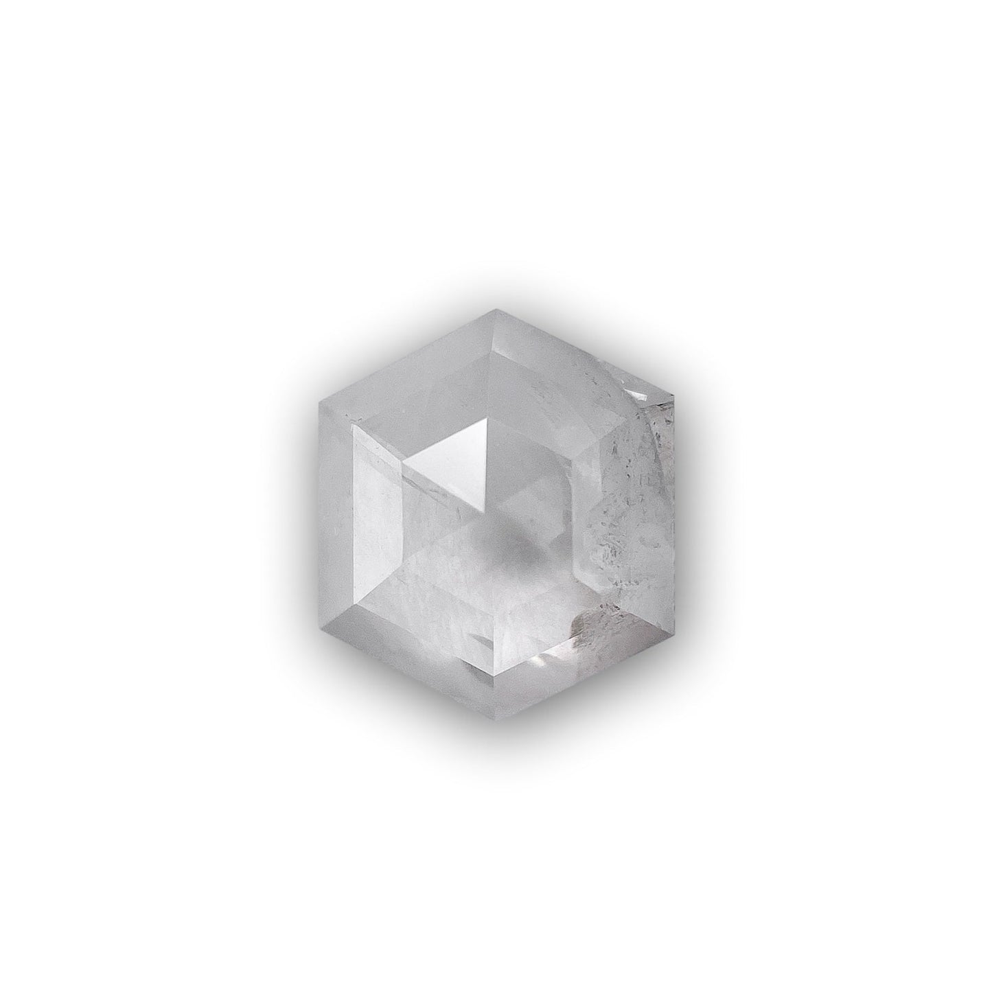 1.53ct | Salt & Pepper Opaque Rose Cut Hexagon Shape Diamond-Modern Rustic Diamond