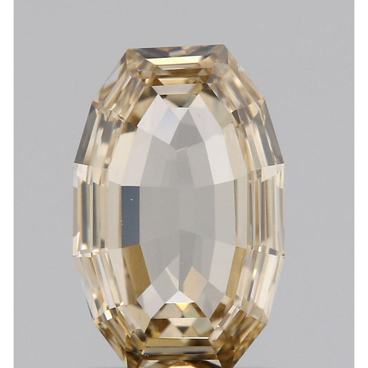 1.21ct | VVS2 Fancy Light Green Brown Oval Step Cut Diamond-Modern Rustic Diamond