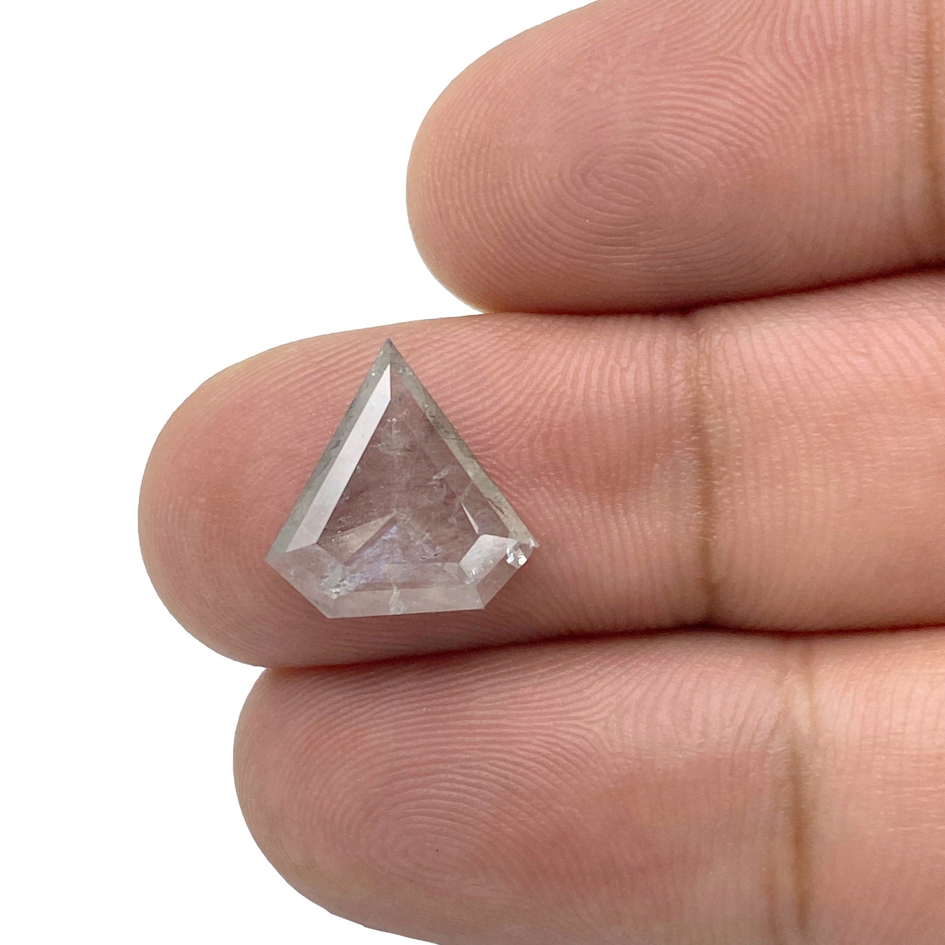 2.16ct | Salt & Pepper Rose Cut Shield Shape Diamond-Modern Rustic Diamond