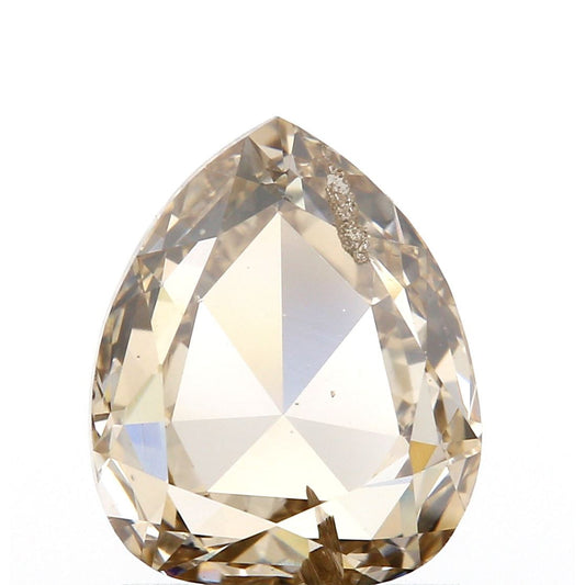 1.18ct | SI1 Fancy Yellow Brown Pear Rose Cut Diamond-Modern Rustic Diamond