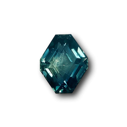 2.50ct | Step Cut Lozenge Shape Blue Green Montana Sapphire-Modern Rustic Diamond