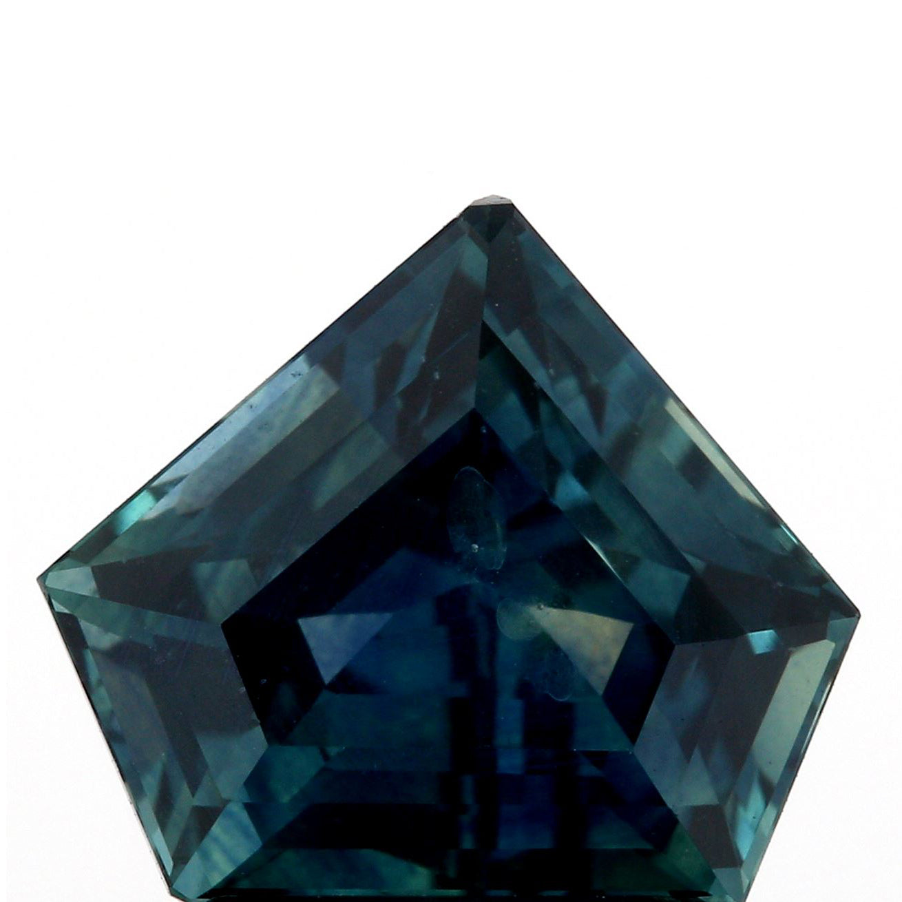 2.93ct | Step Cut Shield Shape Blue Green Montana Sapphire (GIA)-Modern Rustic Diamond
