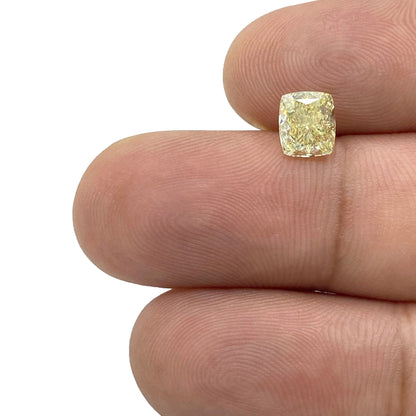 1.31ct | Yellow VS Cushion Shape Brilliant Cut Diamond - Modern Rustic Diamond