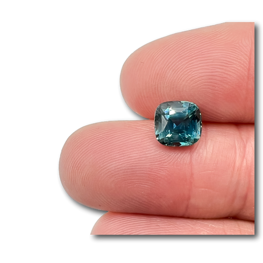 3.09ct | Brilliant Cut Cushion Shape Blue Montana Sapphire (GIA)-Modern Rustic Diamond