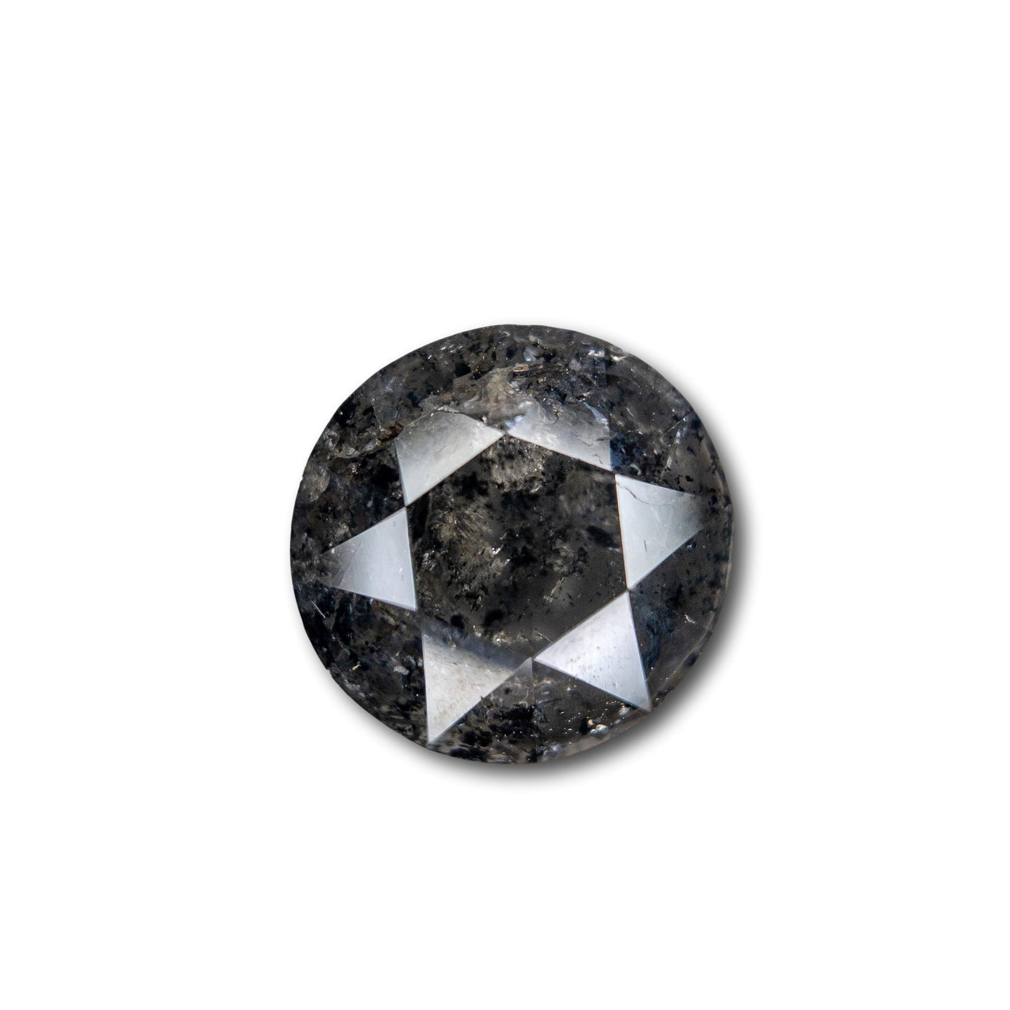 3.13ct | Salt and Pepper Round Rose Cut Cut Diamond-Modern Rustic Diamond