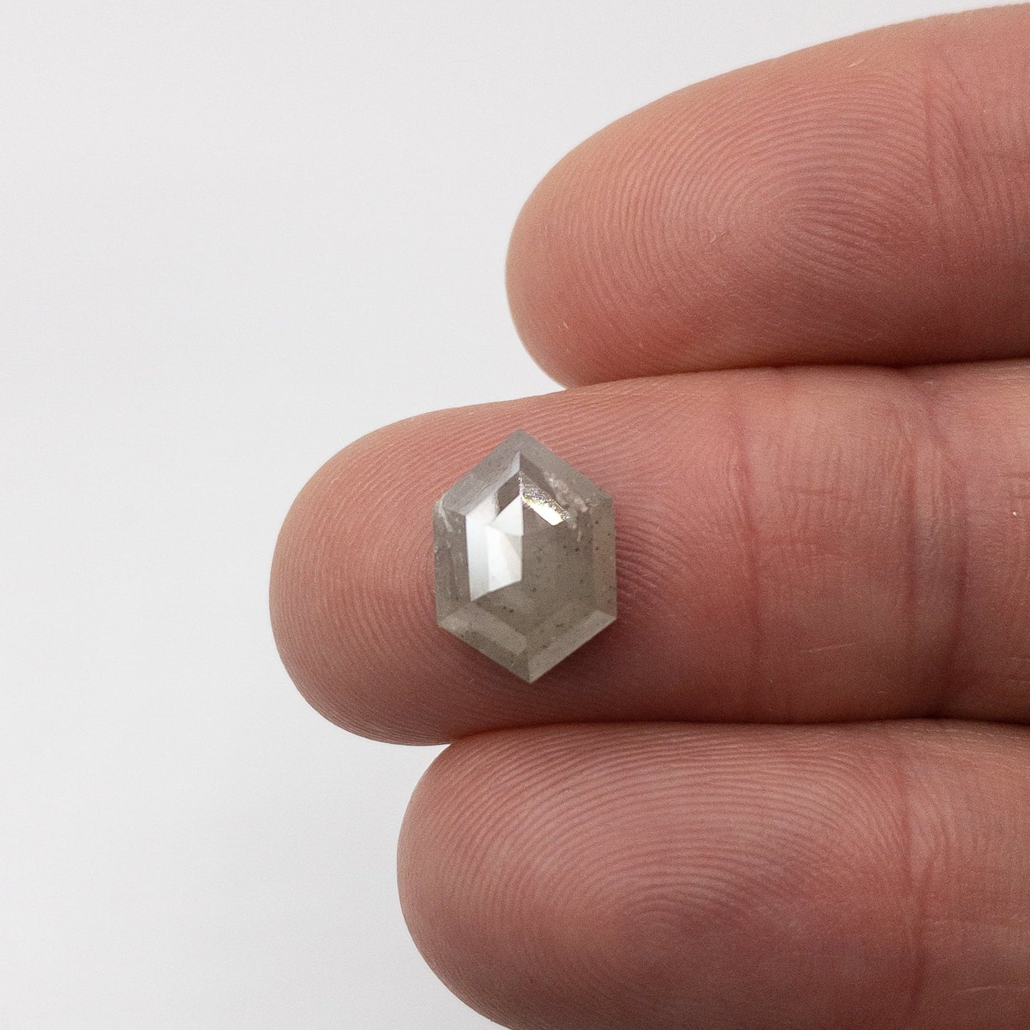 3.34ct | Opaque Grey Hexagon Diamond-Modern Rustic Diamond