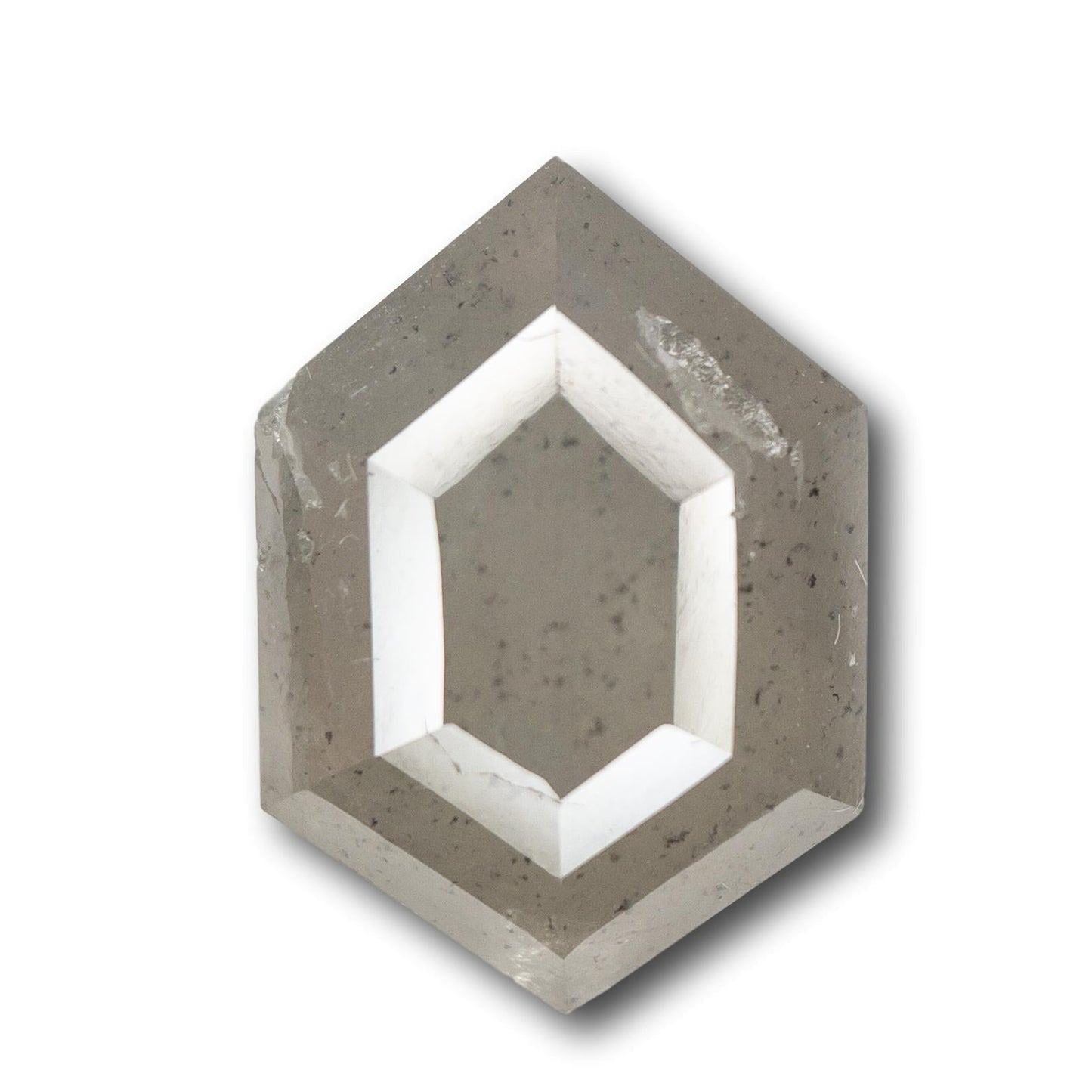 3.34ct | Opaque Grey Hexagon Diamond-Modern Rustic Diamond
