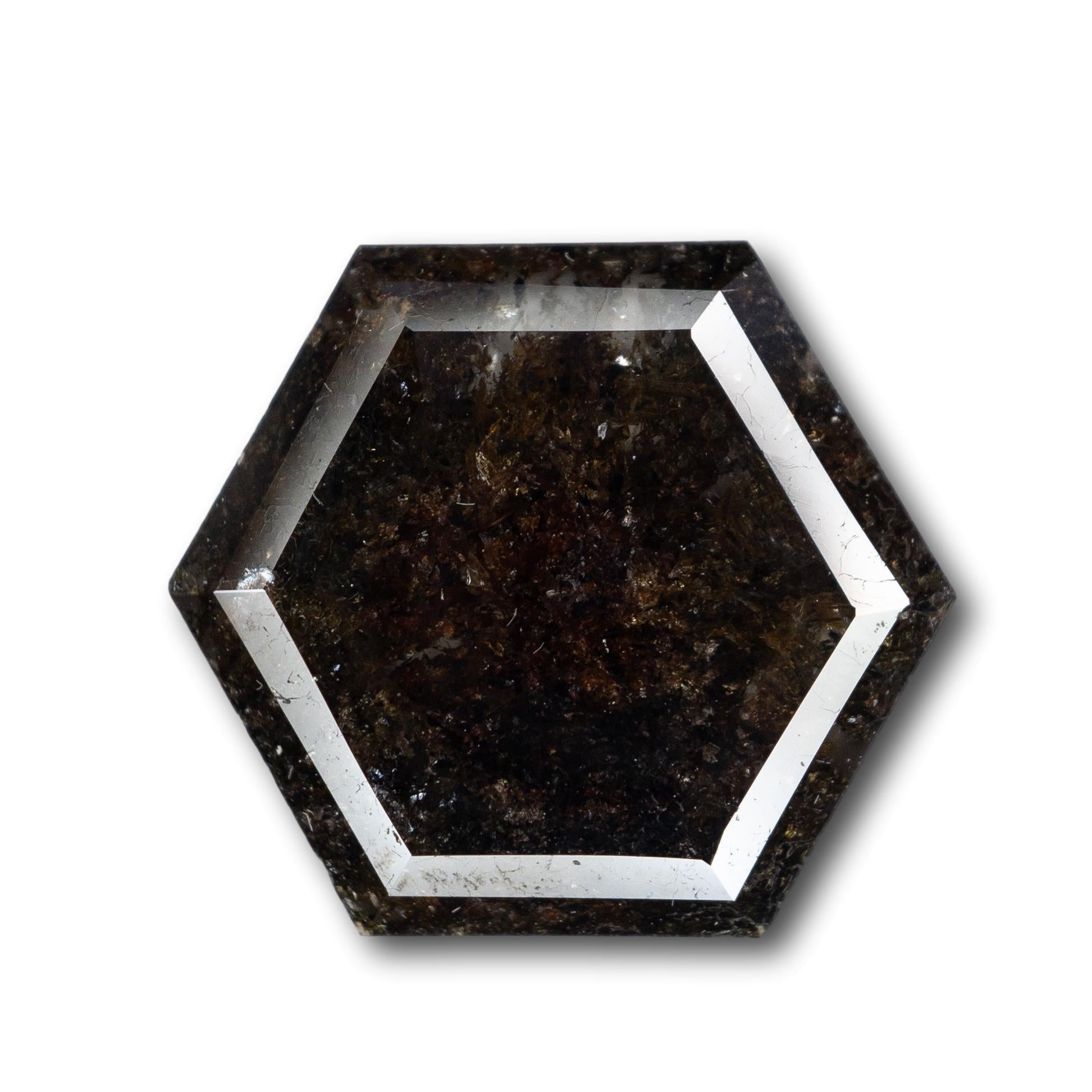 3.69ct | Brown Hexagon Diamond-Modern Rustic Diamond
