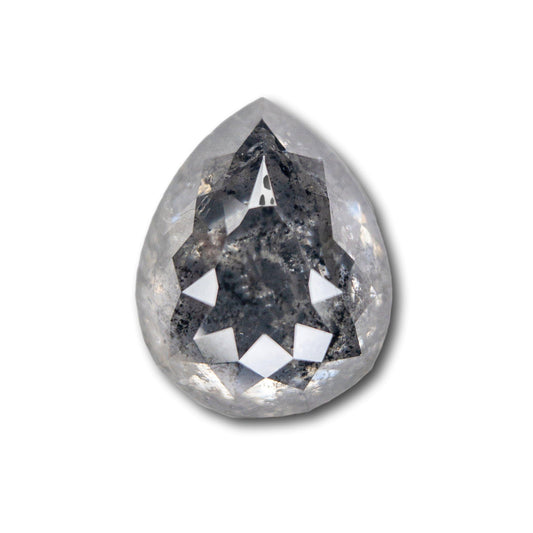 3.89ct | Salt & Pepper Pear Shape Diamond-Modern Rustic Diamond