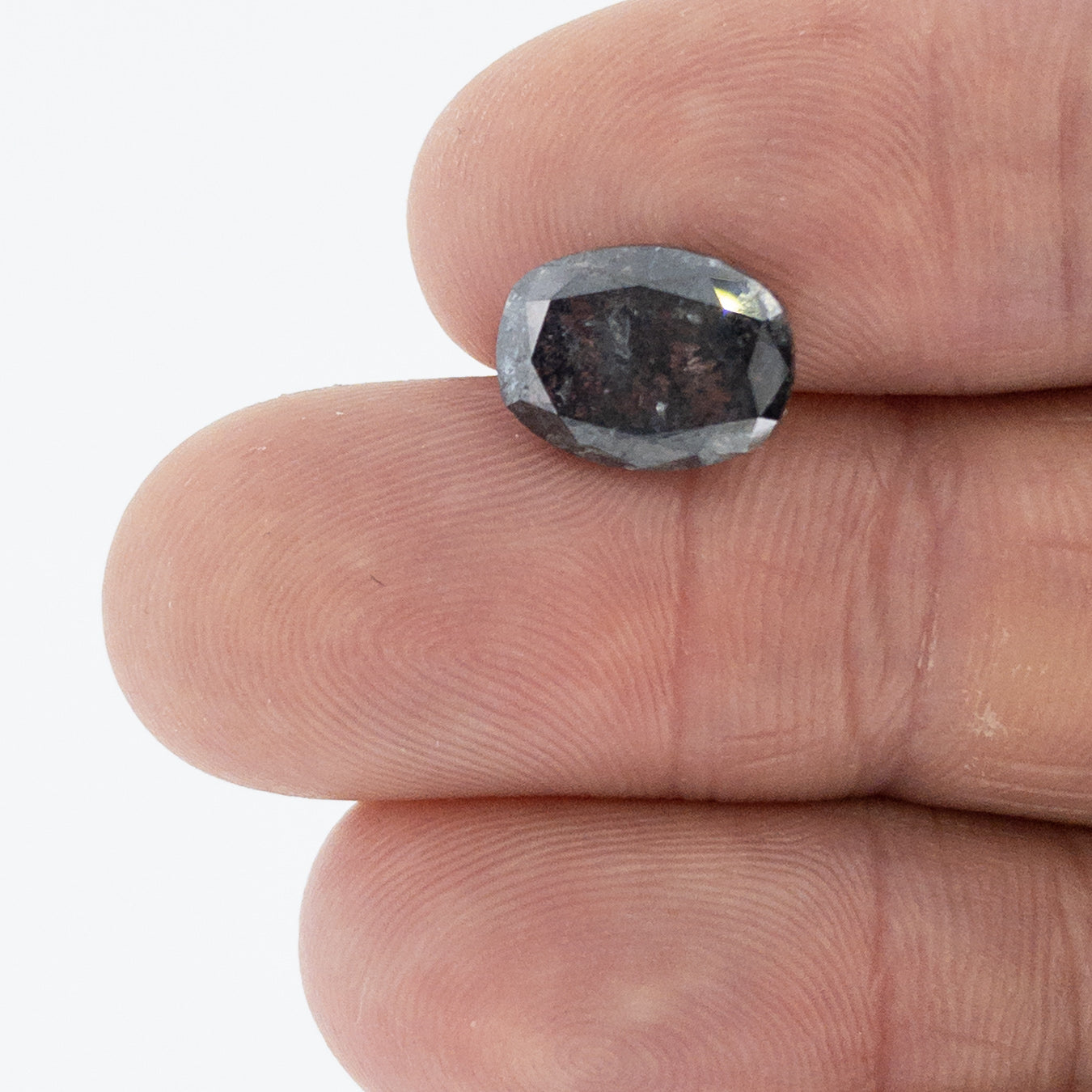 3.96ct | Salt & Pepper Cushion Cut Diamond-Modern Rustic Diamond