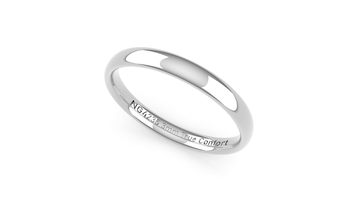 3mm Tue Comfort Fit Wedding Band (Style -NG4236)