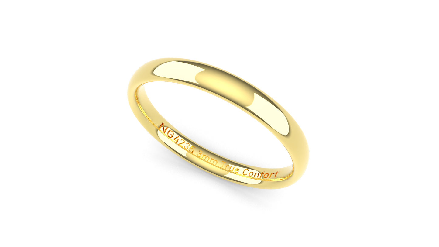 3mm Tue Comfort Fit Wedding Band (Style -NG4236)