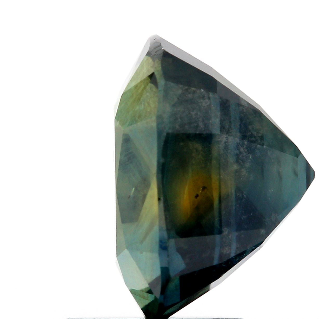 4.14ct | Brilliant Cut Cushion Shape Blue Green Montana Sapphire (GIA)-Modern Rustic Diamond