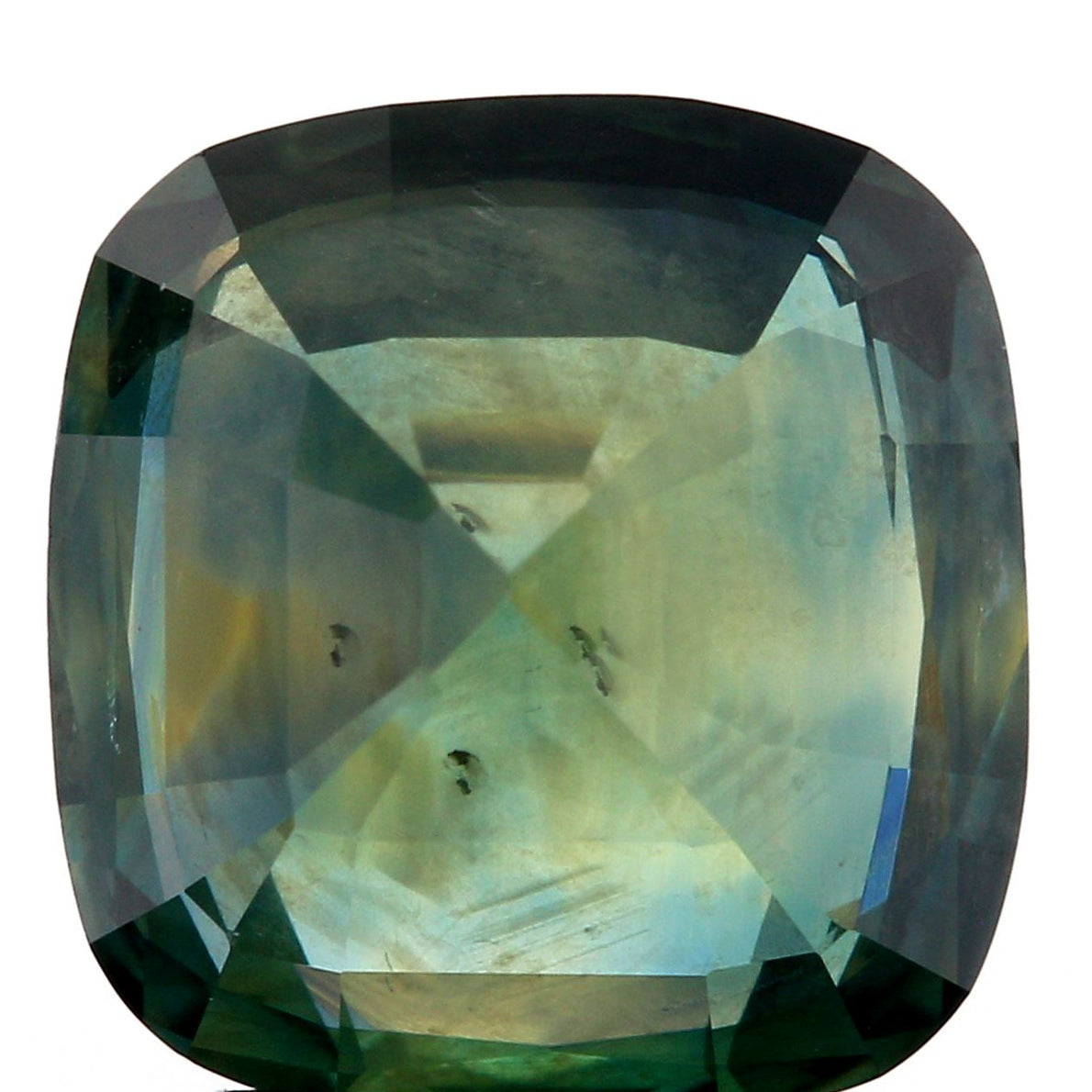 4.14ct | Brilliant Cut Cushion Shape Blue Green Montana Sapphire (GIA)-Modern Rustic Diamond