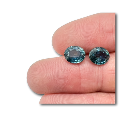 6.14cttw | Brilliant Cut Oval Shape Blue Montana Sapphire Matched Pair (GIA)-Modern Rustic Diamond