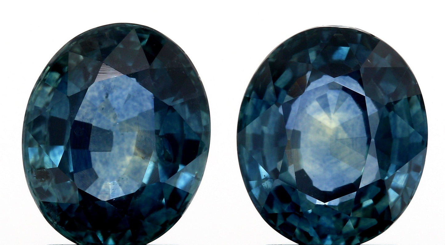6.14cttw | Brilliant Cut Oval Shape Blue Montana Sapphire Matched Pair (GIA)-Modern Rustic Diamond