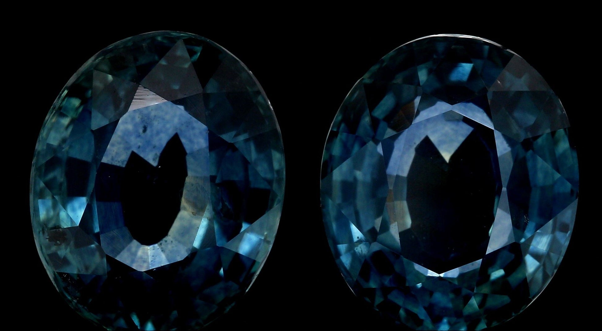 6.14cttw | Brilliant Cut Oval Shape Blue Montana Sapphire Matched Pair (GIA)-Modern Rustic Diamond