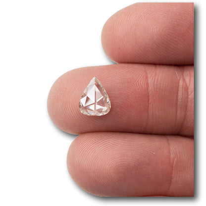 1.26ct | VS2 Light Brown Pear Rose Cut Diamond-Modern Rustic Diamond