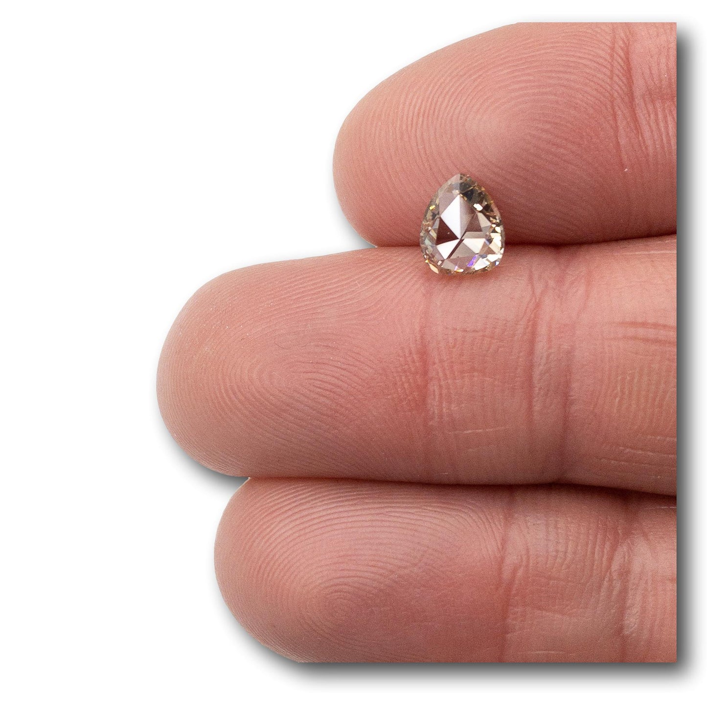 1.18ct | SI1 Fancy Yellow Brown Pear Rose Cut Diamond-Modern Rustic Diamond