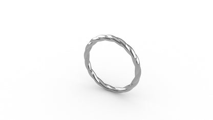 1.5mm Twisted Detail Wedding Band
