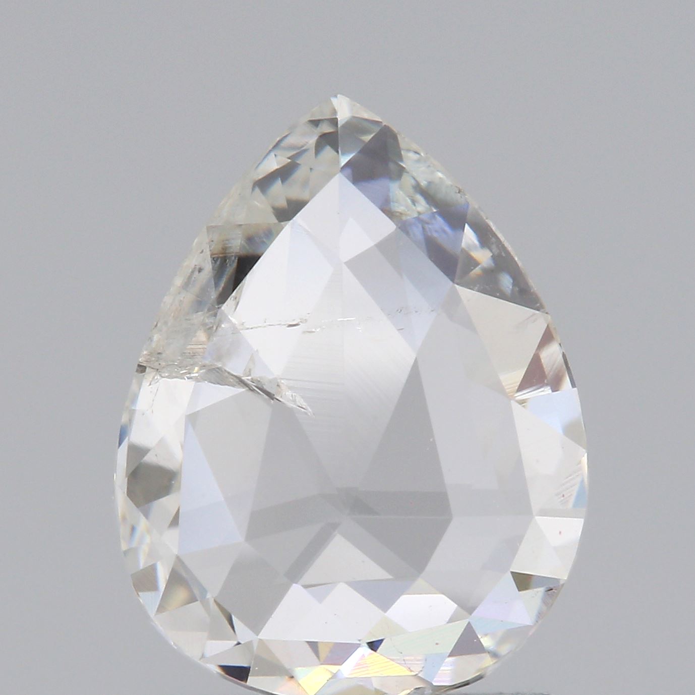 1.12ct I I/SI2-SI3 Pear Shape Rose Cut Diamond-Modern Rustic Diamond
